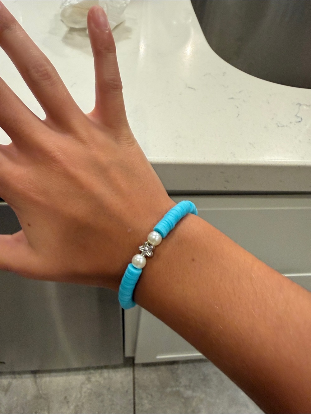 Handmade teal bracelet